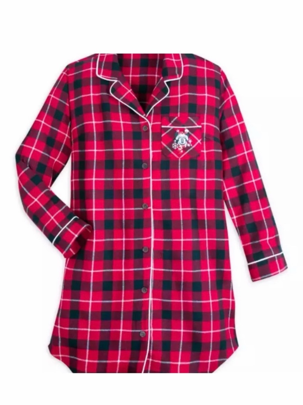 🎄Disney store Minnie Mouse plaid flannel holiday nightgown size XL GUC!
